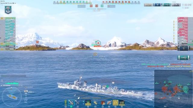 Destroyer Asashio: Casual player in tier 10 battle - World of Warships смотреть онлайн