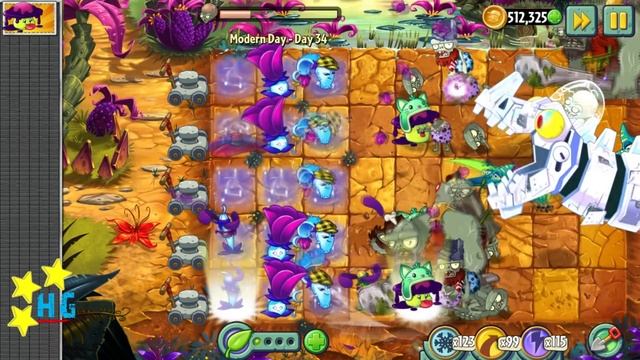 Plants vs Zombies 2 - Modern Day - Day 34 BOSS [Jurassic Marsh] No Premium смотреть онлайн
