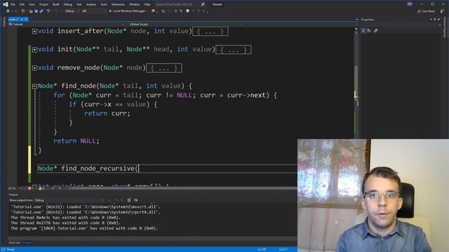 Finding a node in a doubly linked list смотреть онлайн