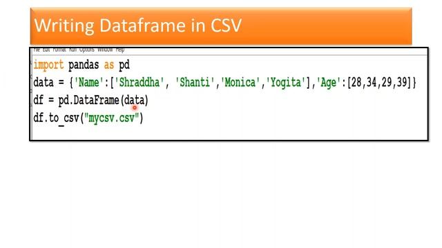 CSV WITH DATAFRAME IN Python | CBSE PRACTICAL LIST Q12 IP | BY Sangeeta M Chauhan] смотреть онлайн