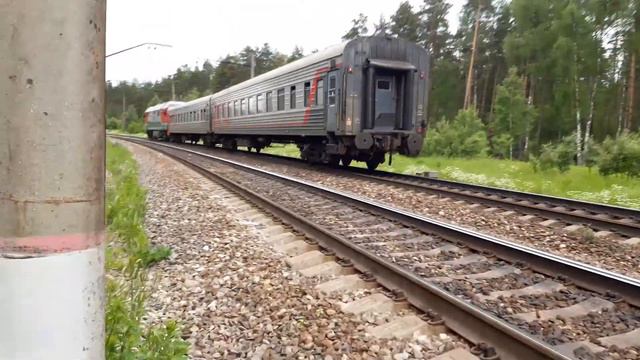 Тепловоз ТЭП70БС-347 с пригородным поездом "Александров 1-Иваново "! БМО ж/д смотреть онлайн