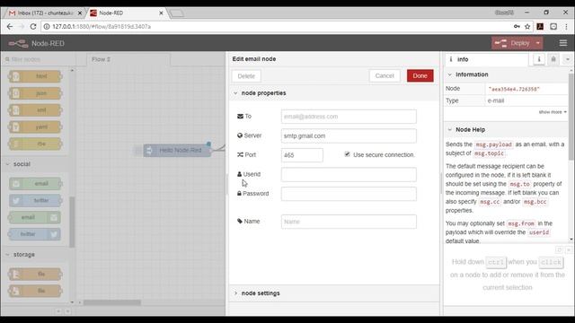 Sending Email using Node-Red смотреть онлайн