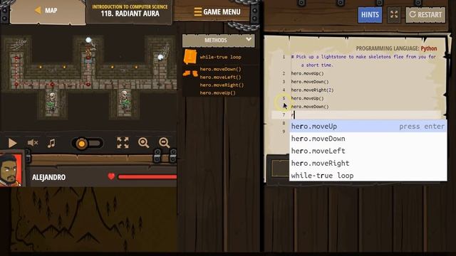 Code Combat Radiant Aura - Level 11B Python Tutorial with Solution смотреть онлайн