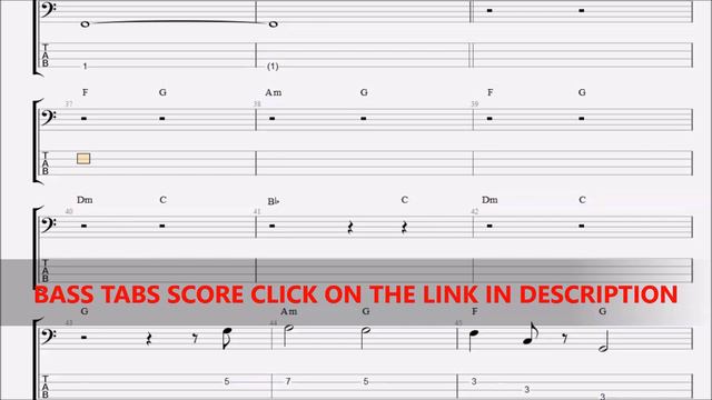 Kansas - Carry On My Wayward Son (BASS TABS - SCORE) preview смотреть онлайн