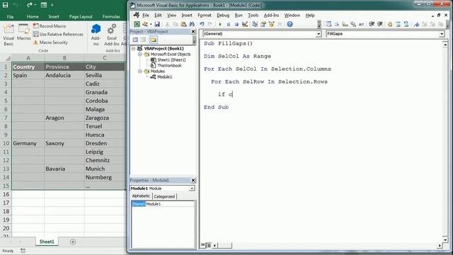 Auto Fill Table Data Gaps Excel VBA Macro смотреть онлайн