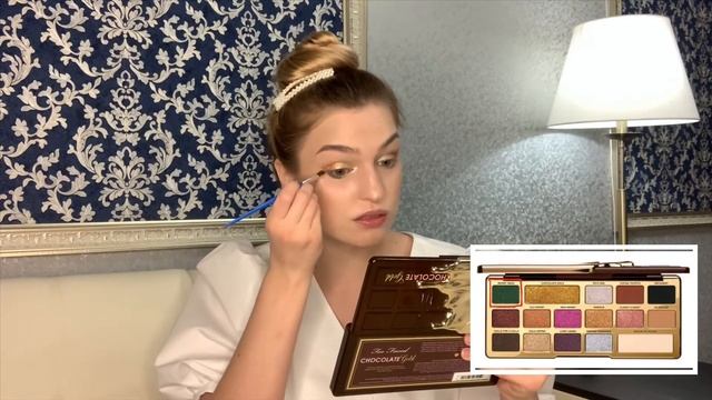 Вечерний макияж 2020 палеткой Too Faced chocolate gold смотреть онлайн