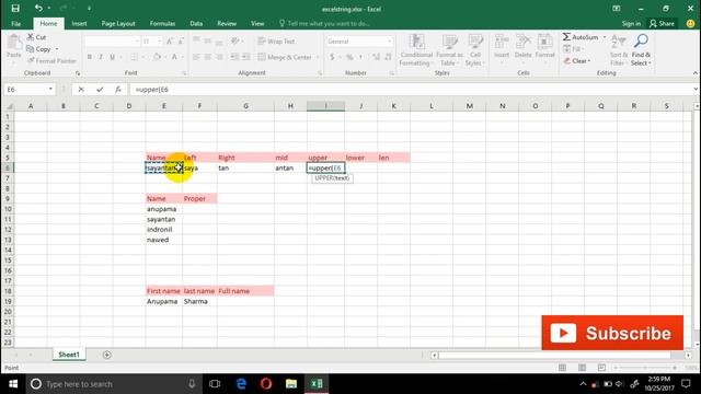 String Functions of MS-Excel 2016 | Hindi Tutorial смотреть онлайн