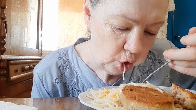 #Мукбанг  #Pasta  #котлеты