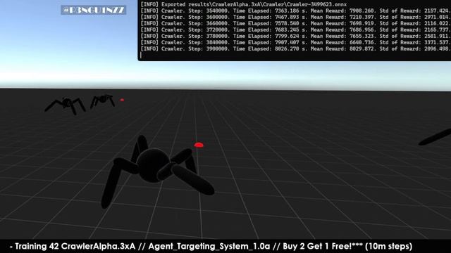 ? Unity 2023 ML-Agents | Live AI Spider Training | CUDA | PyTorch | Part 6d смотреть онлайн