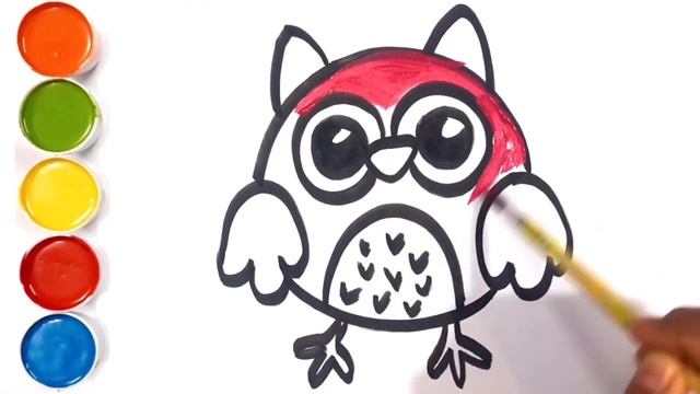 Learn ANIMALS, Painting and Colouring for Kids & Toddlers | Draw, Paint and Learn _ snail & owel смотреть онлайн