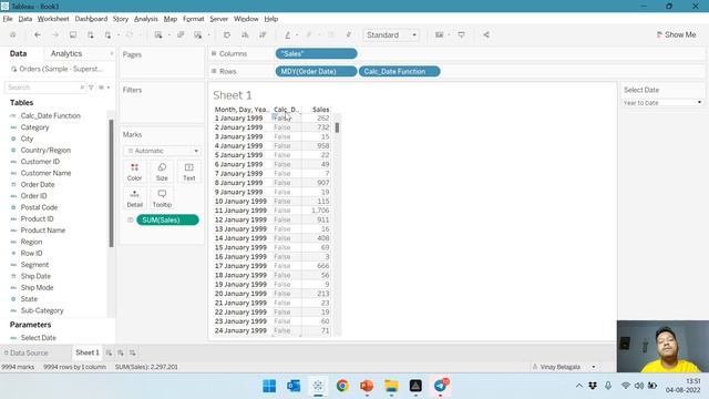 YTD, QTD, MTD, WTD Calculations by using Parameter | VERY EASY ! | Tableau with Teja смотреть онлайн