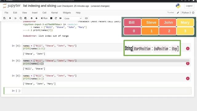 Python List Indexing and Slicing | Python Tutorial - #27 смотреть онлайн