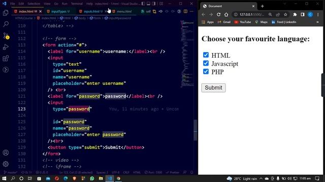 HTML Form input types Explained in Hindi/Urdu | Lecture 6 смотреть онлайн