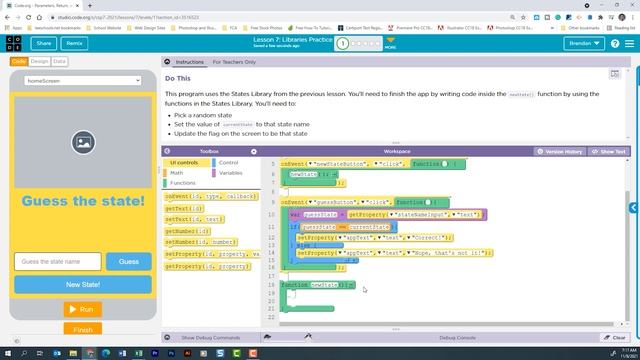 Code.org Unit 7 Lesson 7.1 - Guess the State смотреть онлайн