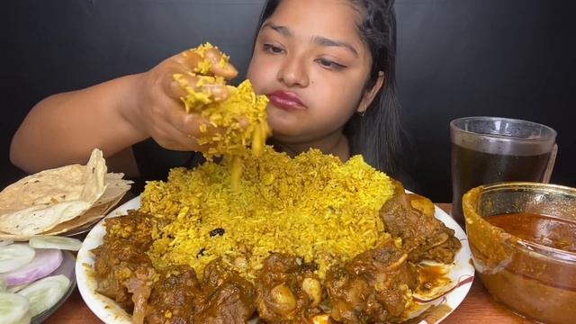 SPICY MUTTON CURRY ? WITH BASANTI PULAO | BIG BITES | MESSY EATING | FOOD EATING VIDEOS