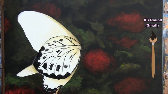 Learn To Paint BUTTERFLY AND FLOWER With Acrylic | Paint And Sip At Home | Step By Step Tutorial
