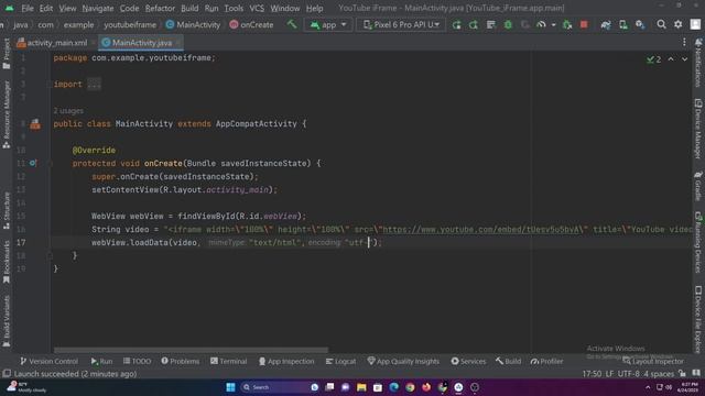How to embed and play YouTube iframe videos in Android Studio смотреть онлайн
