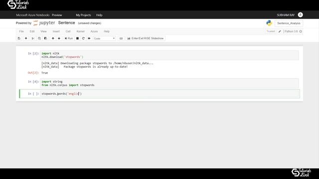 Azure Notebook | Sentence Analysis | NLP | Subham Ray | TutorialsLink смотреть онлайн