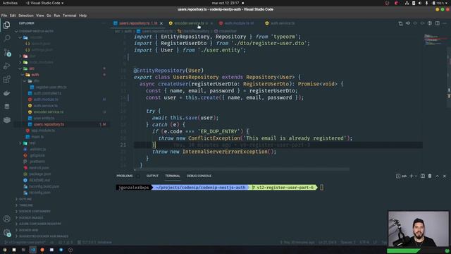 Sistema de autenticación con NestJS | 12 - Registro de usuarios - Parte 6 de 6 смотреть онлайн