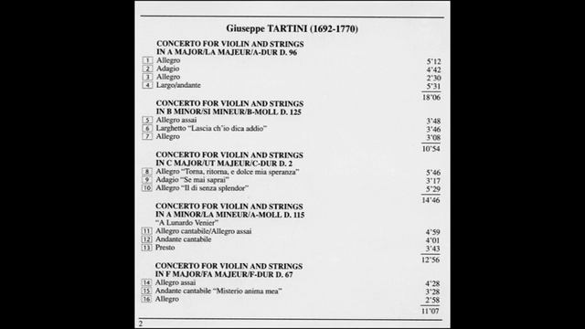 Giuseppe Tartini (1692-1770) - Violin Concertos (Claudio Scimone) смотреть онлайн