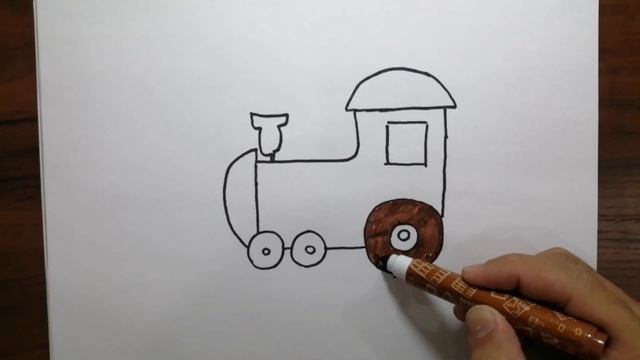 как нарисовать паровоз. how to draw a steam locomotive. poyez chizishni urganamiz смотреть онлайн
