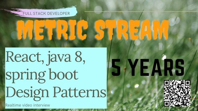 Metric Stream Full stack java developer interview realtime experience, java 8 spring boot react смотреть онлайн