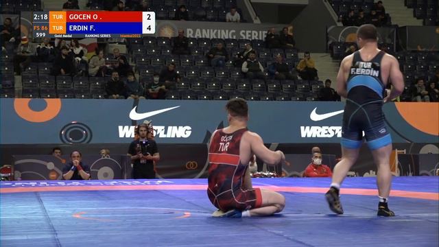 GOLD FS - 86 kg: O. GOCEN (TUR) v. F. ERDIN (TUR) смотреть онлайн