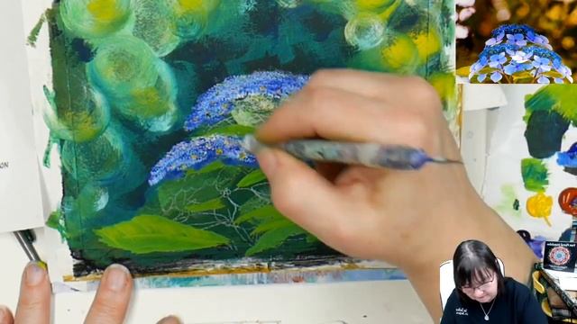Easy Beginners How To Paint A Blue Wave Hydrangea Tutorial