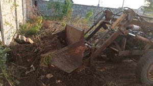 Работа КУНом на самодельном тракторе