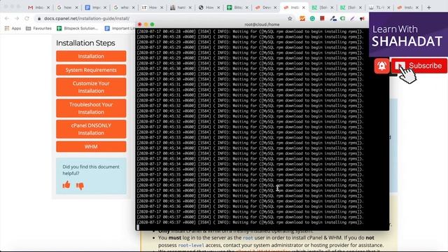 How to install cpanel whm on centos7 | Learn with Shahadat смотреть онлайн