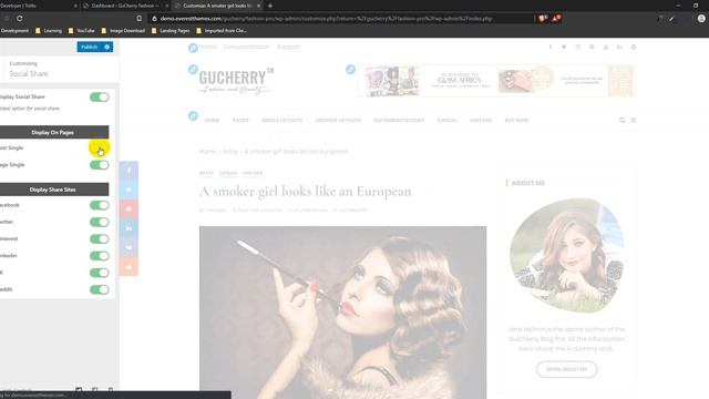 How To Edit And Customize Social Share - Section: Gucherry WordPress Blog Theme смотреть онлайн