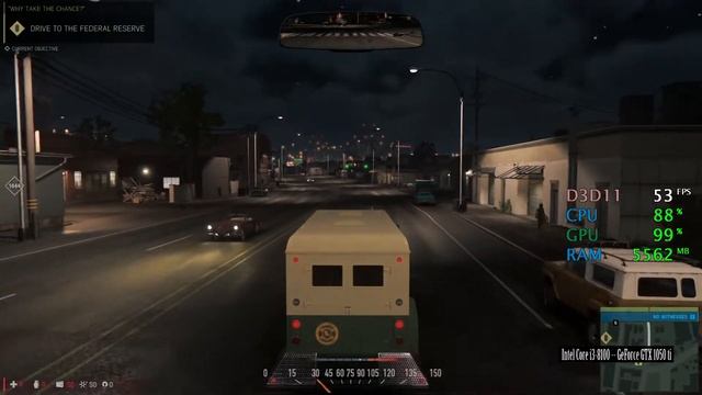 GeForce GTX 1050 ti -- Intel Core i3-8100 -- Mafia III FPS test смотреть онлайн