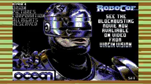 Commodore 64 C64 game Robocop loading screen and music from tape. смотреть онлайн
