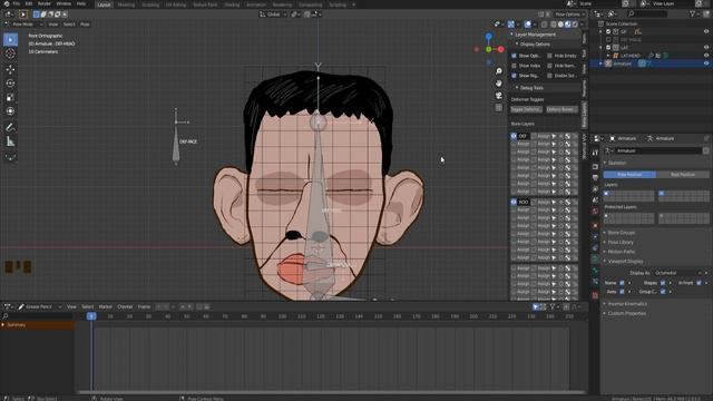 Blender 2D Animation Head Rigging Character face rig Tutorial 2 Part 1 смотреть онлайн