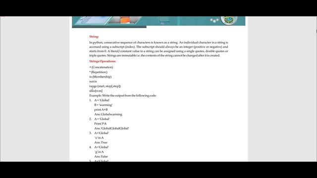 Review of Python - Strings and List | Class 12th | NCERT | Chapter 1 | English | CBSE смотреть онлайн