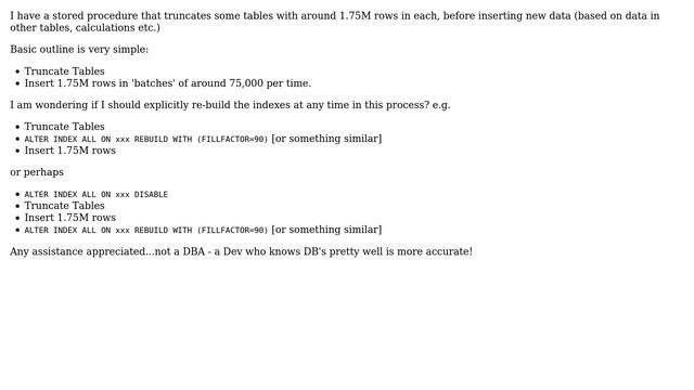 Databases: Should I rebuild index after truncate/large insert? (2 Solutions!!) смотреть онлайн