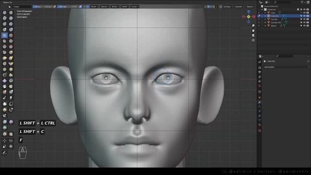 Sculpting a Female Head Tutorial | Blender 3D смотреть онлайн