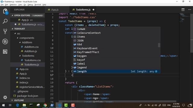 5 - ( React TodoList App ) Show No Items Message смотреть онлайн