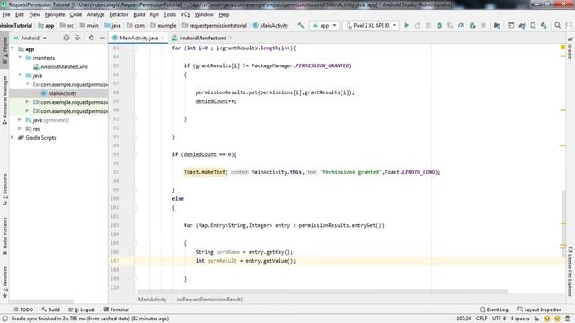 How to request Multiple Runtime Permissions - Android Studio Tutorial смотреть онлайн