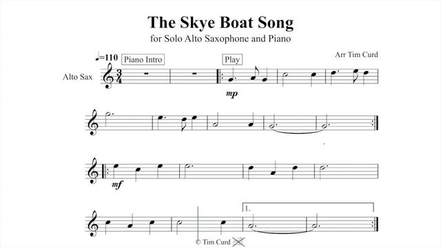The Skye Boat Song Alto Saxophone Solo. Play-Along/Backing Track. Free Music! смотреть онлайн