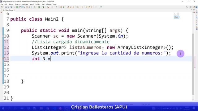 List en JAVA cargar dinámicamente una lista con N datos Integer String Char PARTE 1/2 смотреть онлайн