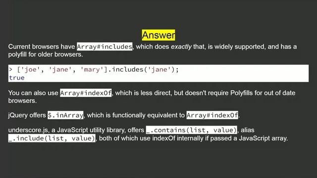 How do I check if an array includes a value in JavaScript? смотреть онлайн