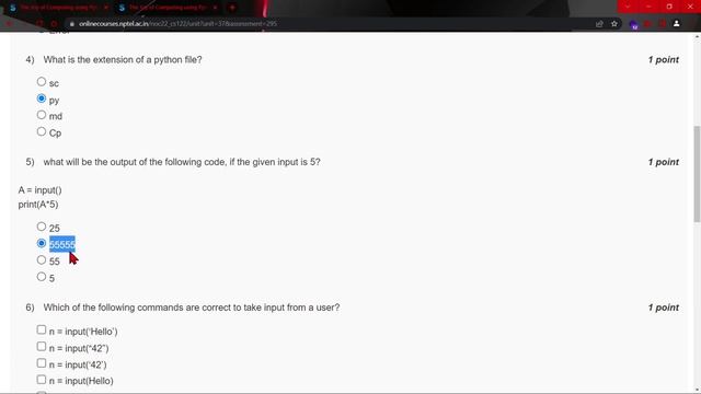NPTEL The Joy of Computing using Python Week 2 Quiz Assignment Solutions | July 2022 | IIT Ropar смотреть онлайн