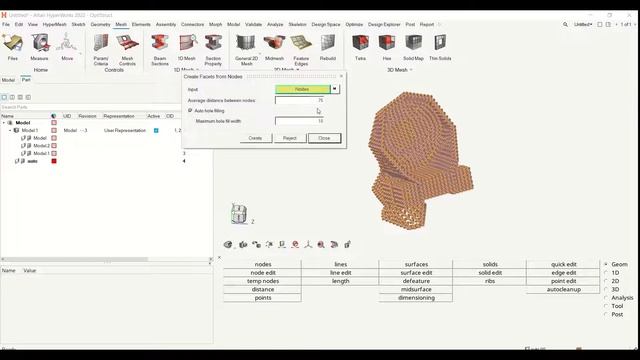 Session 13:   Altair HyperMesh, Create A Mesh Geometry From A Cloud Of Points