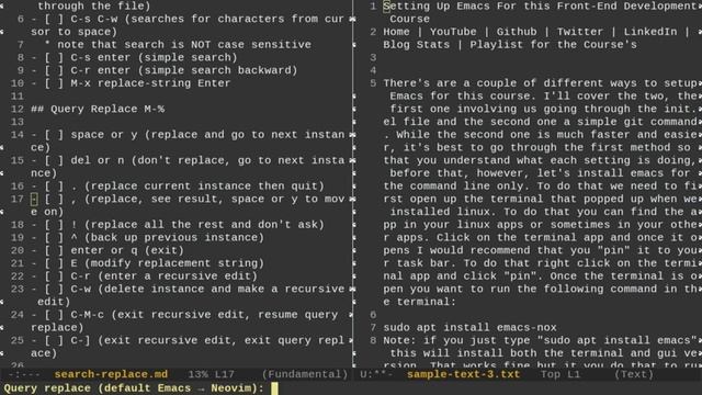 Emacs Search and Replace смотреть онлайн