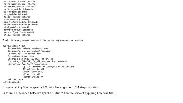 DevOps & SysAdmins: Linux Mint - Apache 2.4 .htaccess rewriteRule does not work смотреть онлайн