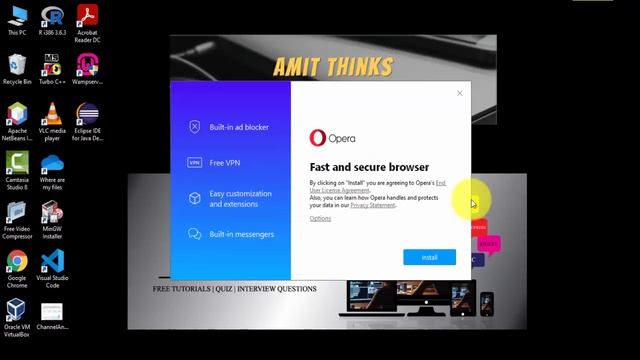 Install Opera Web Browser on Windows 10 смотреть онлайн