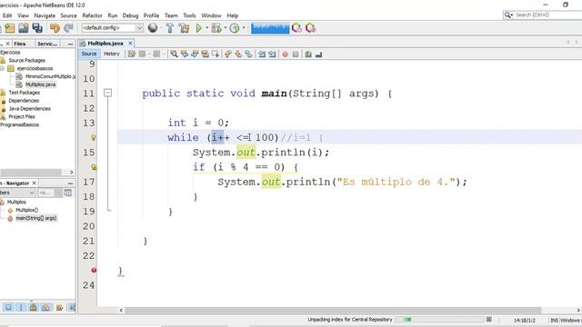 5.-Ejercicio #5 Java.- Mostrar cuáles números son múltiplos 4, en un rango del 1 al 100. смотреть онлайн