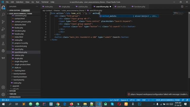 105 woocommerce theme development bangla tutorial | Theme Search php and search form смотреть онлайн