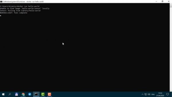 Запуск контейнера hello world в Docker. Docker для тестировщика